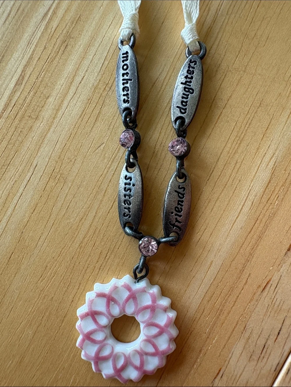 🎀 Longaberger Horizon of Hope Tie-On Ribbon Charm. Breast Cancer Awareness.